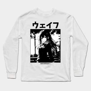 Anime Manga Girl Aesthetic Soft Grunge Waifu Japanese Otaku - White Long Sleeve T-Shirt